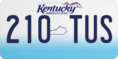 KY license plate 210TUS