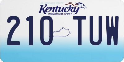 KY license plate 210TUW