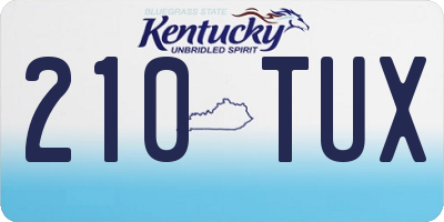 KY license plate 210TUX