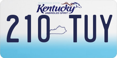 KY license plate 210TUY