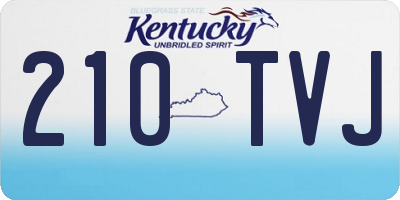 KY license plate 210TVJ