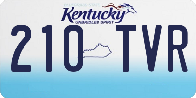 KY license plate 210TVR