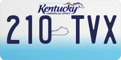 KY license plate 210TVX
