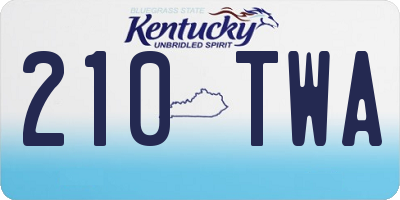 KY license plate 210TWA