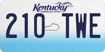 KY license plate 210TWE