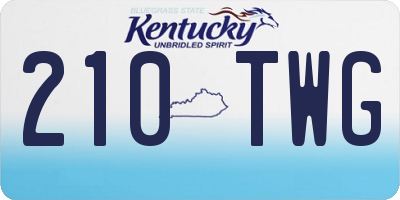 KY license plate 210TWG