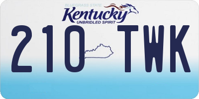 KY license plate 210TWK
