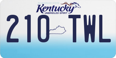 KY license plate 210TWL