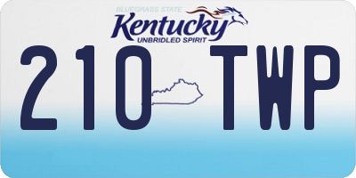 KY license plate 210TWP