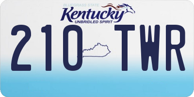 KY license plate 210TWR