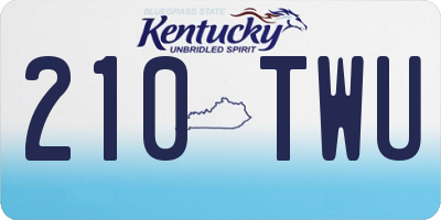 KY license plate 210TWU