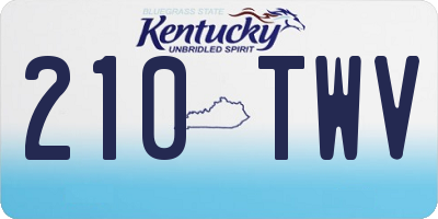 KY license plate 210TWV