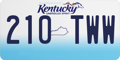 KY license plate 210TWW