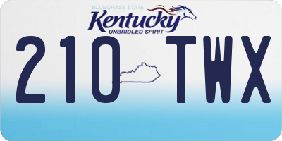 KY license plate 210TWX