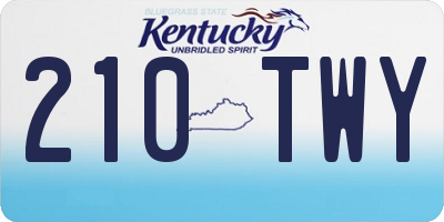 KY license plate 210TWY