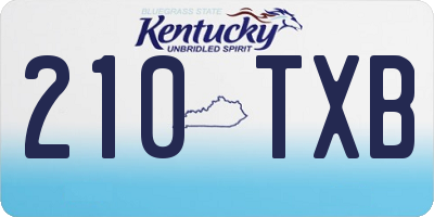 KY license plate 210TXB