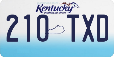 KY license plate 210TXD