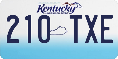 KY license plate 210TXE