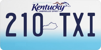 KY license plate 210TXI