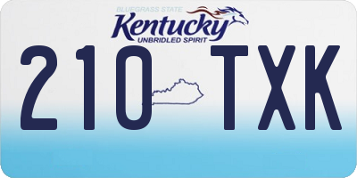KY license plate 210TXK