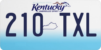 KY license plate 210TXL