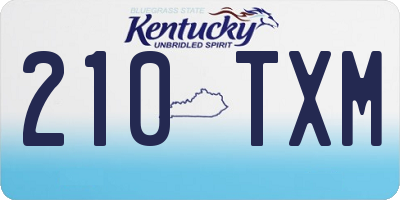 KY license plate 210TXM