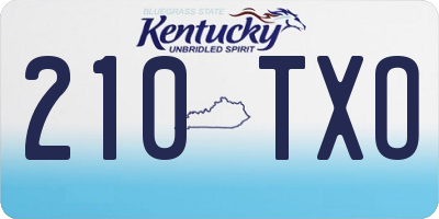 KY license plate 210TXO