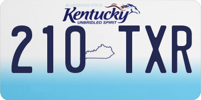 KY license plate 210TXR