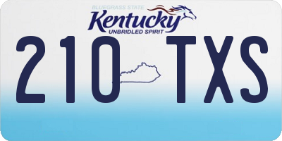 KY license plate 210TXS