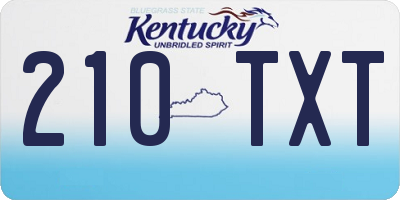 KY license plate 210TXT