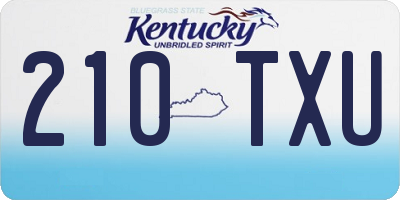 KY license plate 210TXU