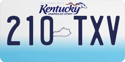 KY license plate 210TXV