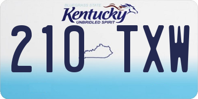 KY license plate 210TXW