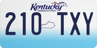 KY license plate 210TXY