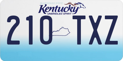 KY license plate 210TXZ
