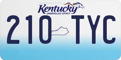 KY license plate 210TYC