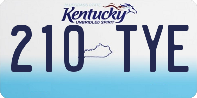 KY license plate 210TYE