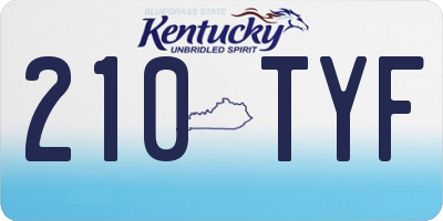 KY license plate 210TYF