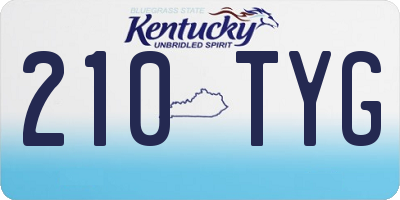 KY license plate 210TYG