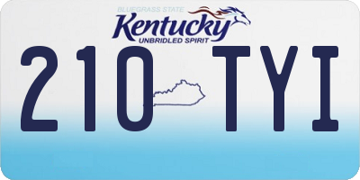 KY license plate 210TYI