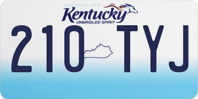 KY license plate 210TYJ
