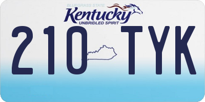 KY license plate 210TYK