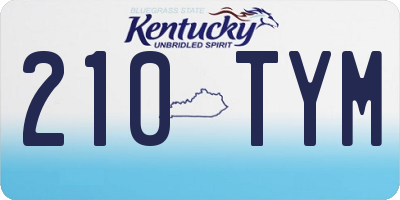 KY license plate 210TYM