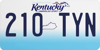 KY license plate 210TYN