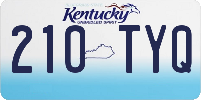 KY license plate 210TYQ