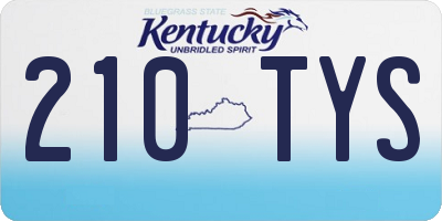 KY license plate 210TYS