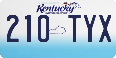 KY license plate 210TYX