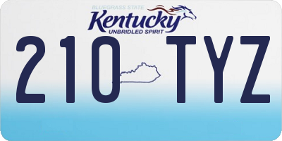 KY license plate 210TYZ