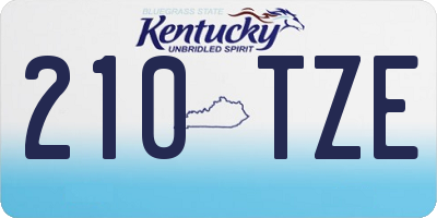 KY license plate 210TZE