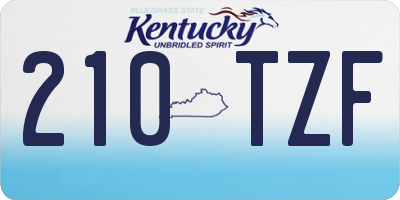 KY license plate 210TZF